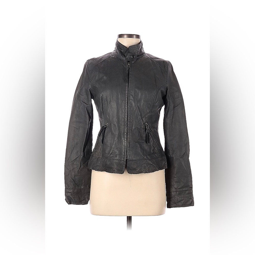 BB Dakota Gray Leather Jacket Size M
